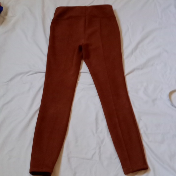 Anthropologie Brown Faux Suede Ankle Zip Leggings | Size 26 - Picture 8 of 11
